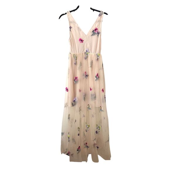 & OTHER STORIES Floral Embellished Tulle Maxi Dress Sz 34 (US 4) - Picture 3 of 7